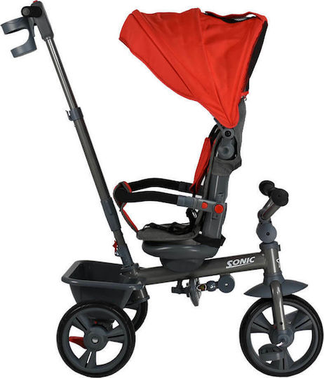 Bebe Stars Sonic 360° Foldable Kids Tricycle with Parental Handle for 18 Months Red