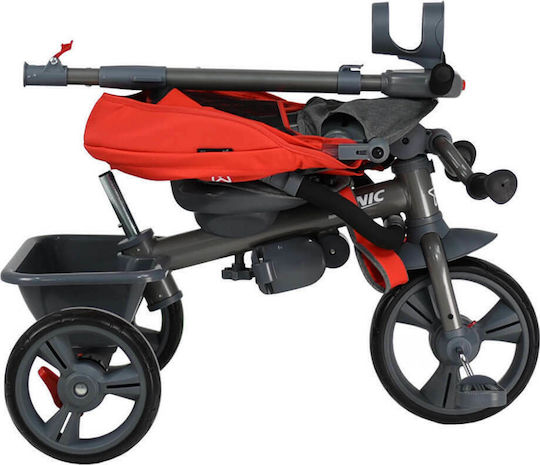 Bebe Stars Sonic 360° Foldable Kids Tricycle with Parental Handle for 18 Months Red