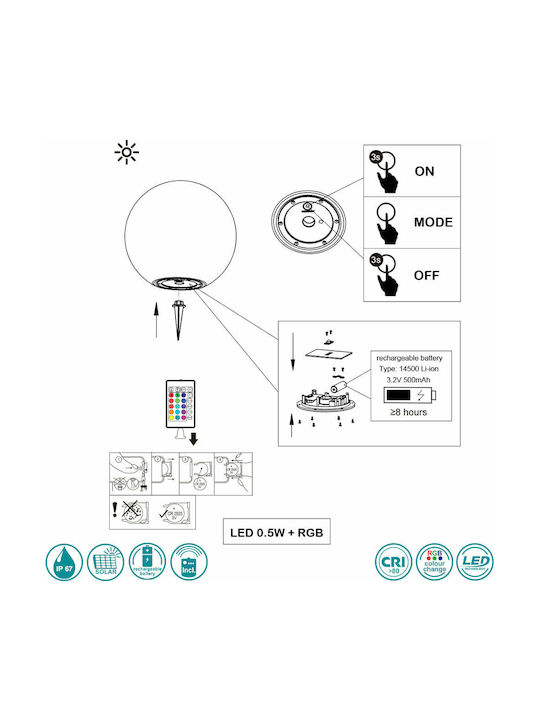 Trio Lighting Melo Φωτιστικό Γλόμπος LED Εξωτερικού Χώρου 5W με Θερμό Λευκό Φως IP67 Λευκό