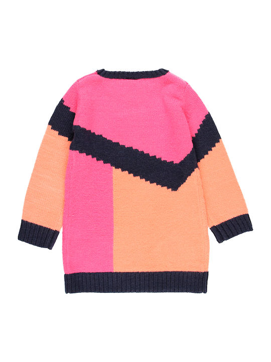 Kinderkleid Langärmelig Knitted Fuchsie