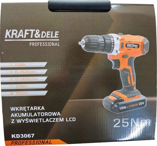 Kraft & Dele KD3067 Δραπανοκατσάβιδο Μπαταρίας 20V 2x1.5Ah