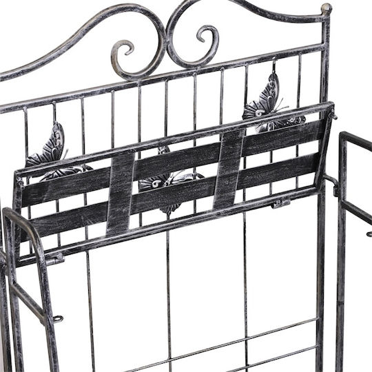 Outsunny Folding Planter Levels Pot Stand Metal Gray 44cmx25cmx96cmcm.