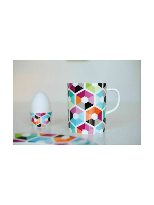 Remember Hexagon Porcelain Cup Multicolour 330ml