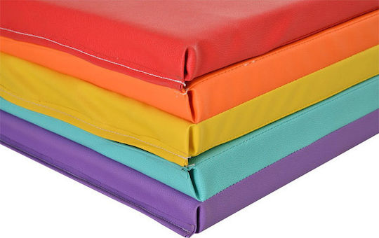 HomCom Saltea Pentru Gimnastică Artistică Multicoloră Saltea De Exerciții Pliabilă (195x76x3cm)