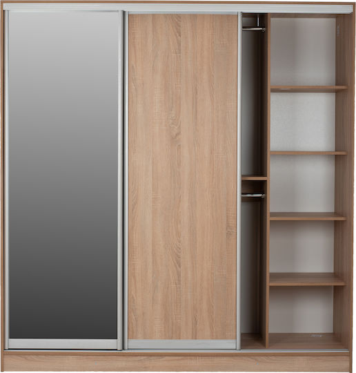 Adler Dulap Cu Ușă Triplă Glisant Cu Oglindă Sonoma Stejar 200x60x210cm