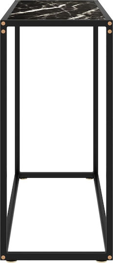 Конзолна маса Метална със Стъклено Покритие Dark Д80xШ35xВ75cm