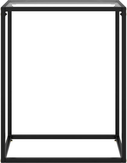 Console Table Metal with Glass Surface Διαφανής L60xW35xH75cm