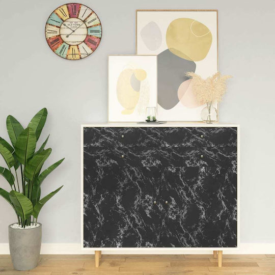Decorative Sticker Furniture Black Stone Face 1pcs 500x90cm vidaXL