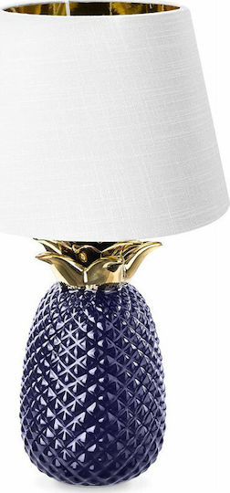 Navaris Pineapple Ceramic Table Lamp for Socket E27 with White Shade and Purple Base