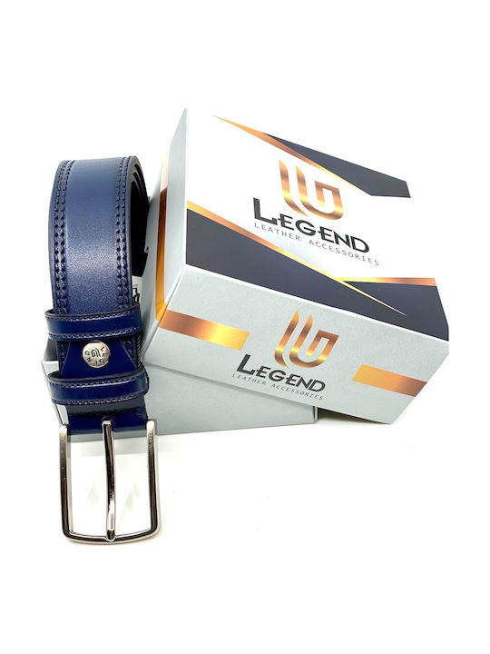 Blue Leather Belt 3.5CM