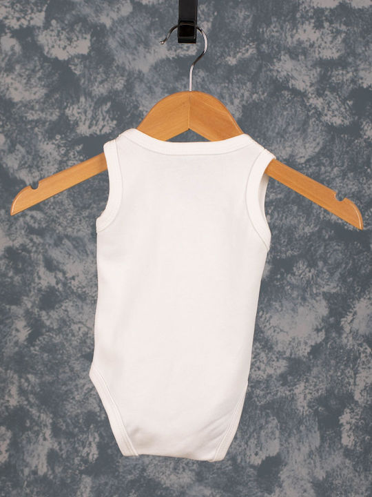 Baby bodysuit sleeveless shark white for boys (1-6 months)