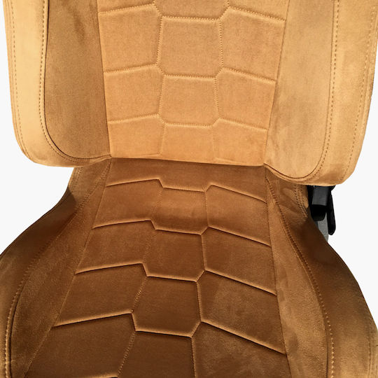 Carner Set de scaune auto Scaun auto Scaune tip găleată R8 din catifea Alcantara bej, set de 2 bucăți Bej