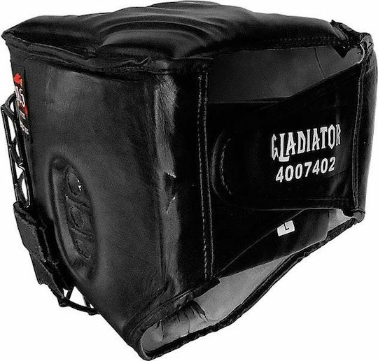 Olympus Sport Gladiator Adult Open Face Boxing Headgear Leather Black
