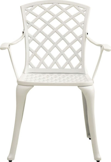 Garten- und Outdoor-Möbelsets für kleinen Raum Bistro 3Stücke Weiß mit Sonnenschirmhalter