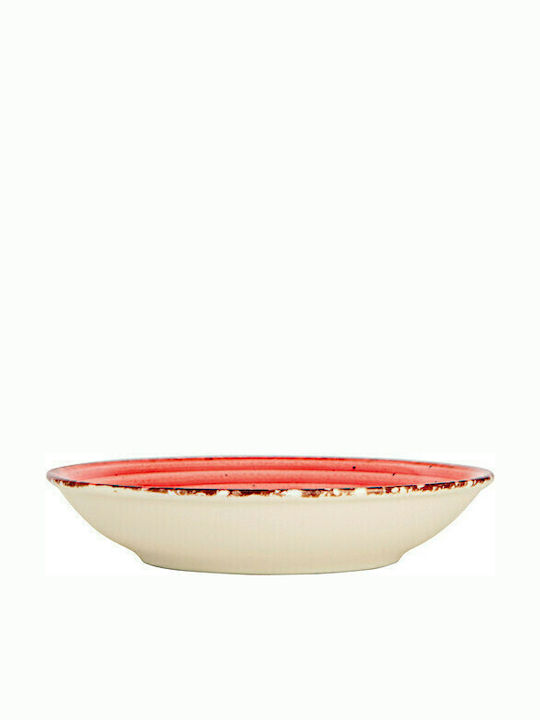 Gural Avanos Plate Soup made of Porcelain Red with Diameter 26cm