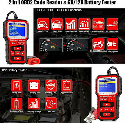 Konnwei Fahrzeugdiagnosewerkzeug Digital OBD 2 mit mit Kabel