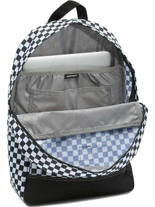 Vans Skool Black White Checkerboard Σχολική Τσάντα Πλάτης Γυμνασίου - Λυκείου Μαύρη 22lt