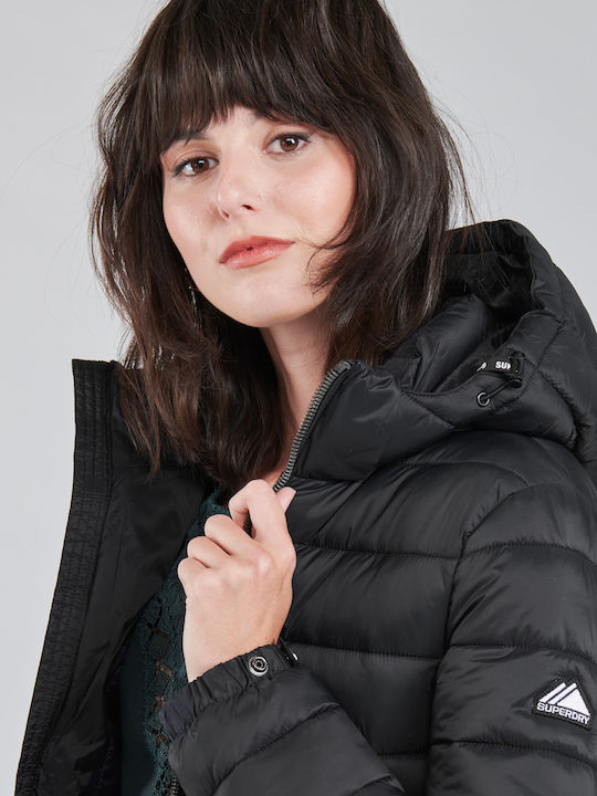 Fuji Scurt Jachetă de femei Puffer pentru iarnă Negru