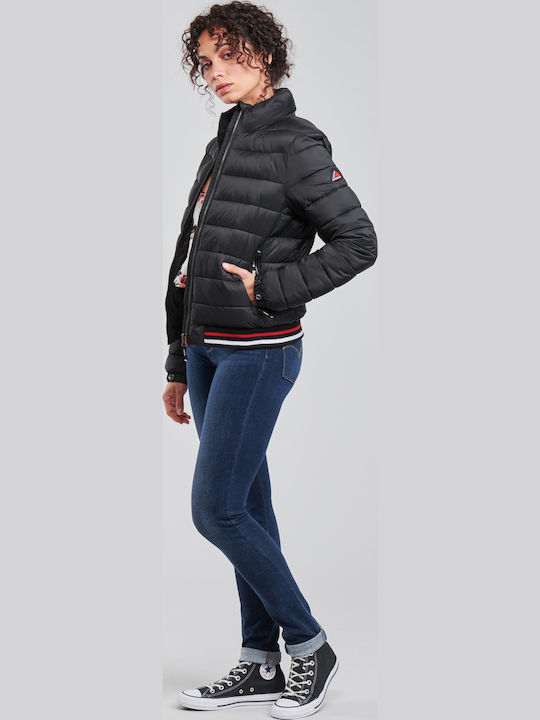 Fuji Women's Short Puffer Jacket for Winter Black