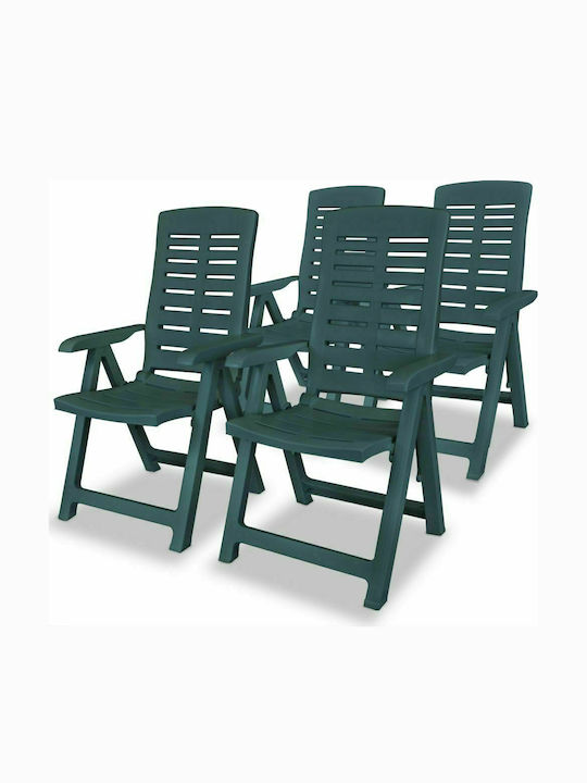 Scaun de exterior Plastic Verde 4buc 60x61x108cm