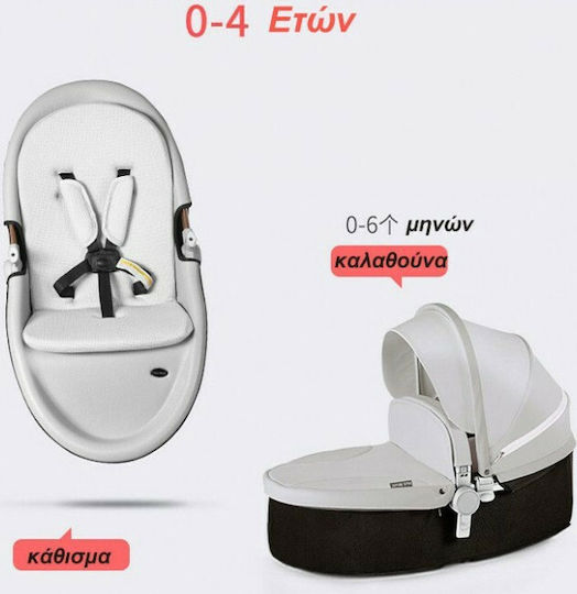 Hot Mom 360° Adjustable 2 in 1 Baby Stroller Suitable for Newborn Brown 18.5kg