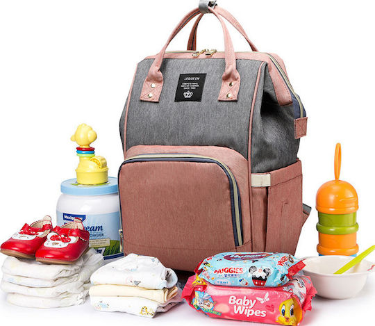 Lequeen Diaper Bag Pink - Grey