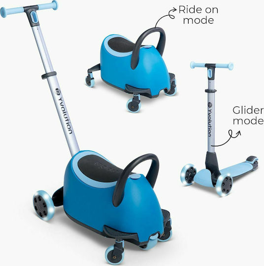 Y Volution Kids Scooter YGlider Luna 3-Wheel with Seat Blue