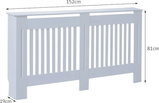 HomCom Κάλυμμα Καλοριφέρ από MDF Λευκό 152x19x81cm