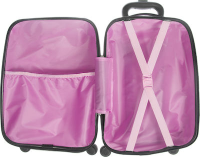 A2S Butterflies Cabin Travel Suitcase Hard Pink with 4 Wheels Height 45cm.