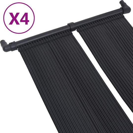 vidaXL Pool Heating Panel 310x80cm Black 4pcs