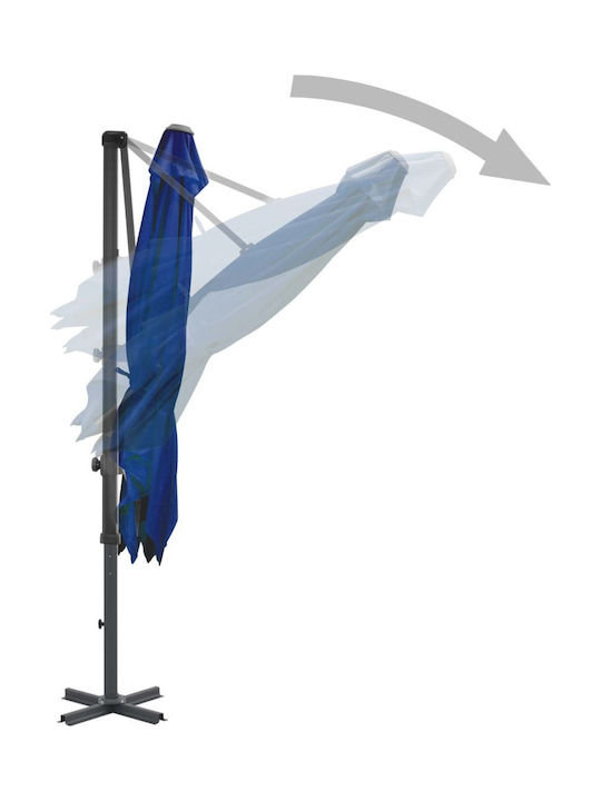 Hanging Square Aluminum Parasol Azur Blue 2.5x2.5xHeight 2.3m