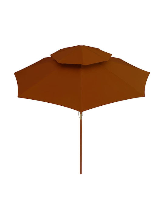 Garten & Terrassen Sonnenschirm Bodenständer Rund Holz Terracotta Ø2.7m