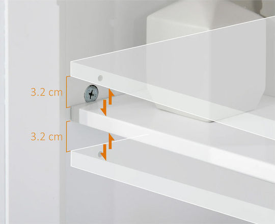 Kleankin 834-306 Πάγκος χωρίς Νιπτήρα Μ60xΒ60xΥ30cm Λευκός