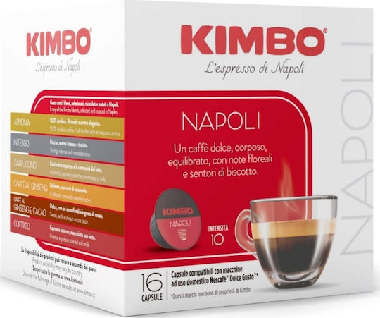 Kimbo Kapseln Espresso Napoli Kompatibel mit Maschine Dolce Gusto 16Mützen