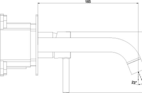 Interflex Fine Built-in Mixer & Spout Set for for Bathroom Sink 1 Exit Black
