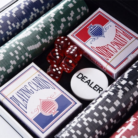 HomCom Σετ 200 Μάρκες Poker σε Βαλίτσα