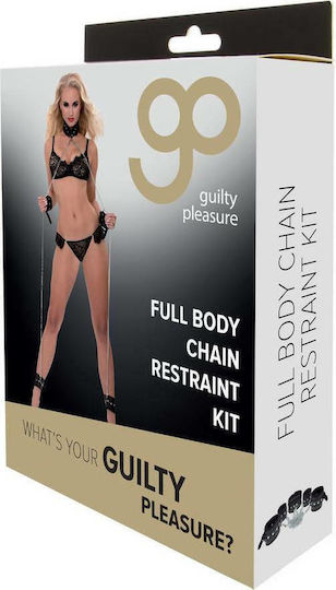 Guilty Pleasure Full Body Chain Restraint Kit Σετ για Δέσιμο Λαιμού & Άκρων σε Μαύρο Χρώμα