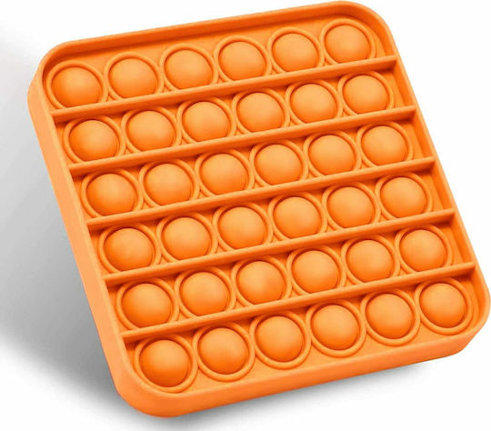 Pop It Fidget Bubble Square Σιλικόνης Πορτοκαλί