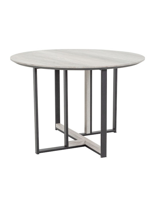 Round Central Coffee Table Combo Wooden Sonoma Decape Black 60x60x40 cm