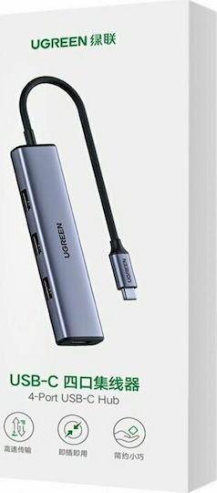 Ugreen CM473 USB Hub 4 USB 3.2 Ports with USB-A Connection Gray