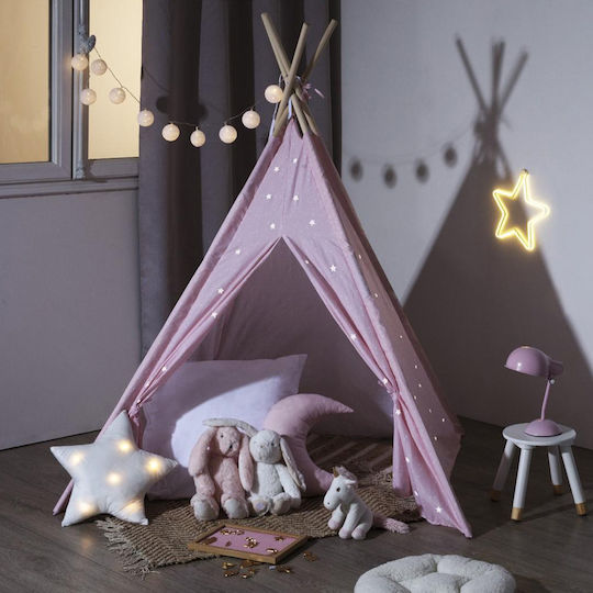 Kids Indian Teepee Play Tent Glow for 3+ years Pink