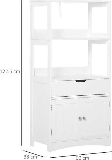 Kleankin 834-309 Badezimmersäule Boden H60xB33xH122.5cm Weiß