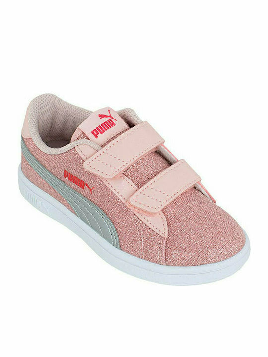 Puma Kinder-Sneaker Smash v2 Glitz PS mit Klettverschluss Rosa