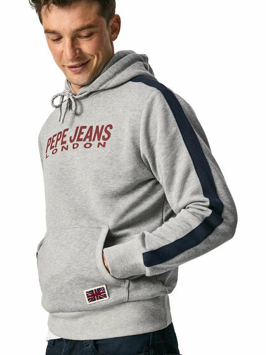 Andre Sweatshirt with Hood Grey Marl