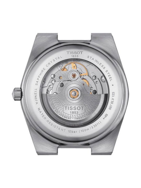 Tissot PRX Powermatic 80 Ανδρικό Ρολόι 40mm Μπαταρίας με Ασημί Μεταλλικό Μπρασελέ