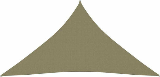 vidaXL Triangle Shade Sail Beige With Hoop & with PU Coating 5x6m made of Oxford fabric