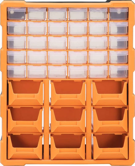 vidaXL Συρταριέρα Εργαλείων Plastic 39 Slot W38xD16xH47cm