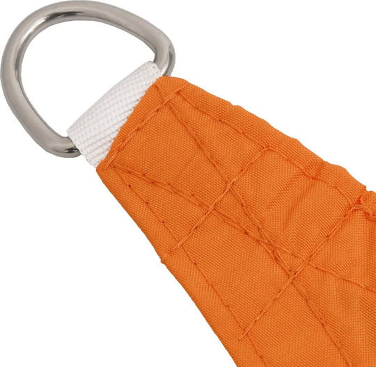 vidaXL Triangle Shade Sail Orange With Hoop & with PU Coating 4x5x6.4m made of Oxford fabric