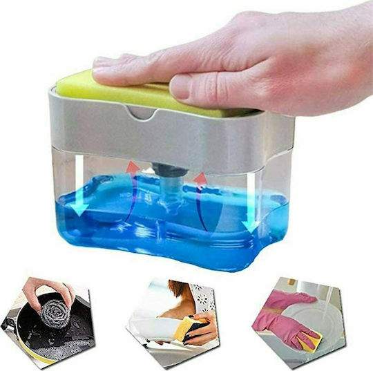 Caddy Επιτραπέζιο Dispenser για την Κουζίνα Πλαστικό με Θήκη για Σφουγγάρι Διάφανο Caddy Επιτραπέζιο Dispenser για την Κουζίνα Πλαστικό με Θήκη για Σφουγγάρι Διάφανο