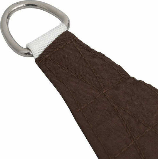 vidaXL Square Shade Sail Brown With Hoop & with PU Coating 3x3m
